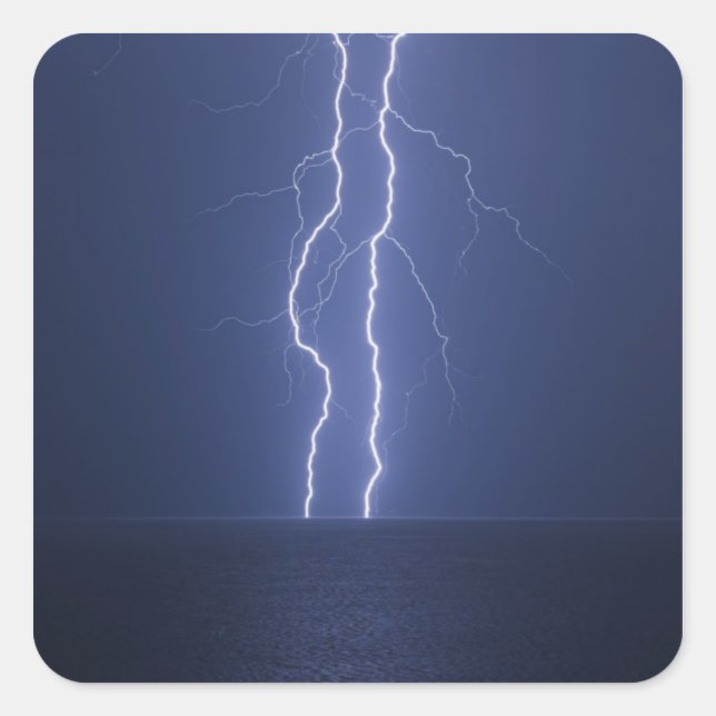 Blitz Quadratischer Aufkleber (Vorderseite)