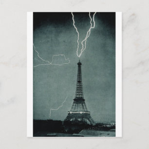 Blitz schlägt in den Eiffelturm ein, 1902 Postkarte