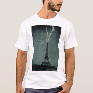 Blitz schlägt in den Eiffelturm ein T-Shirt