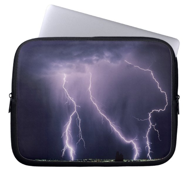 Blitz über Salt Lake Valley, Utah. Laptopschutzhülle (Vorderseite)