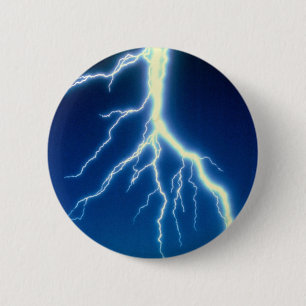 Blitzbolzen über blauem Hintergrund Button