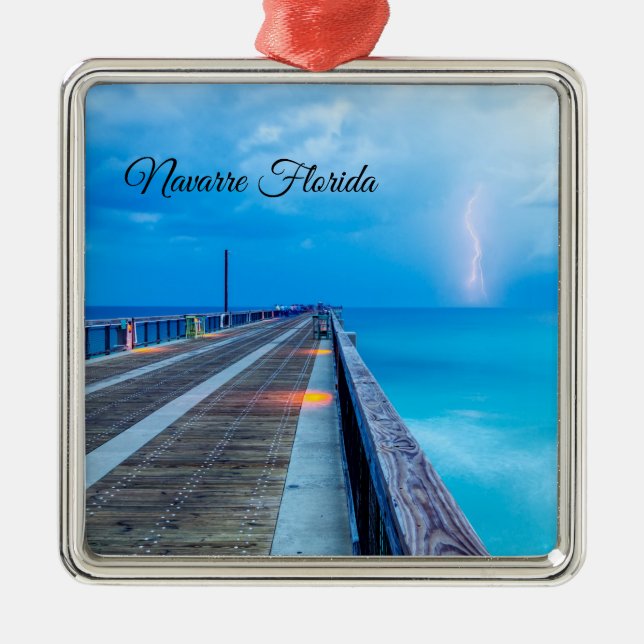 Blitze am Navarra Beach Pier Ornament (Vorne)