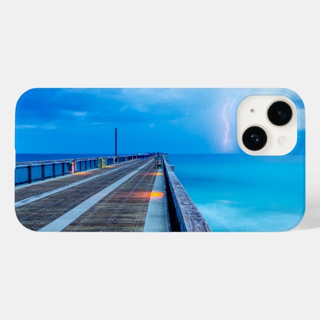Blitze am Navarre Beach Pier Case-Mate iPhone 14 Hülle (Rückseite (Horizontal))