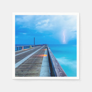 Blitze am Navarre Beach Pier Serviette