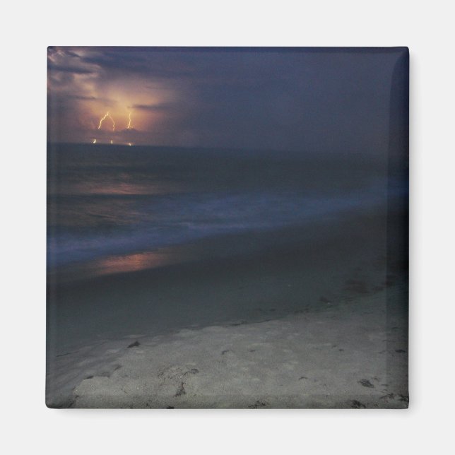 Blitze auf Strandmagneten Magnet (Vorne)