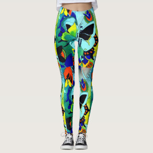 Blitze Niedliche Butterfly Collage entworfen Leggings