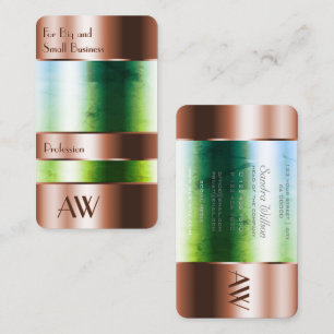 Blitze Rose Gold Box Glasoptik mit Monogramm Visitenkarte