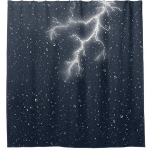 Blitze und Regentropfen Duschvorhang