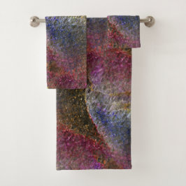 Blitze und rustikale geschmolzene Spritzgüsse aus  Badhandtuch Set