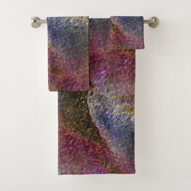 Blitze und rustikale geschmolzene Spritzgüsse aus  Badhandtuch Set (Insitu)