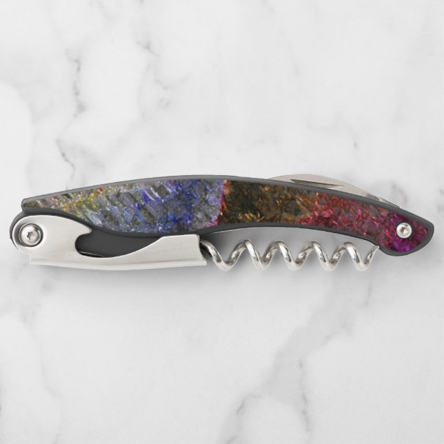 Blitze und rustikale geschmolzene Spritzgüsse aus  Kellnermesser (Vorderseite)