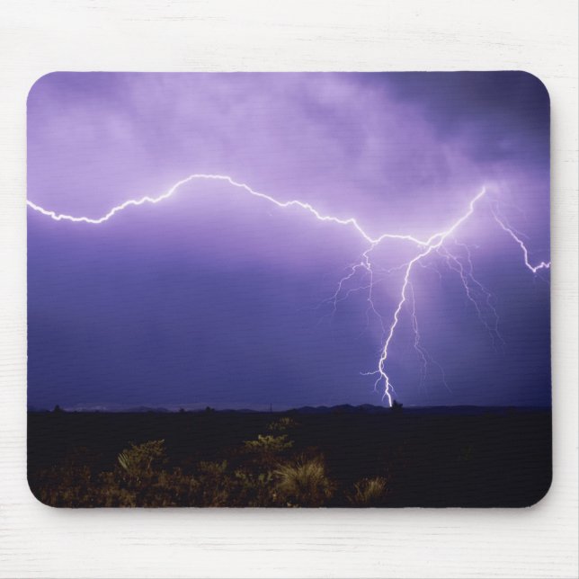 Blitzeinschlag über Wüste, Big Bend Mousepad (Vorne)