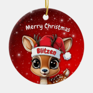 Blitzen Baby Reh, Rehkitze, Ricke, Rentiere🦌 🎄 Keramik Ornament