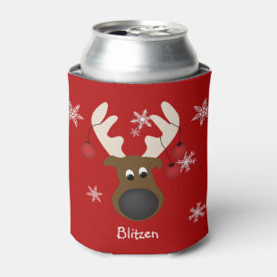 Blitzen Custom Christmas Reindeer Funny Dosenkühler