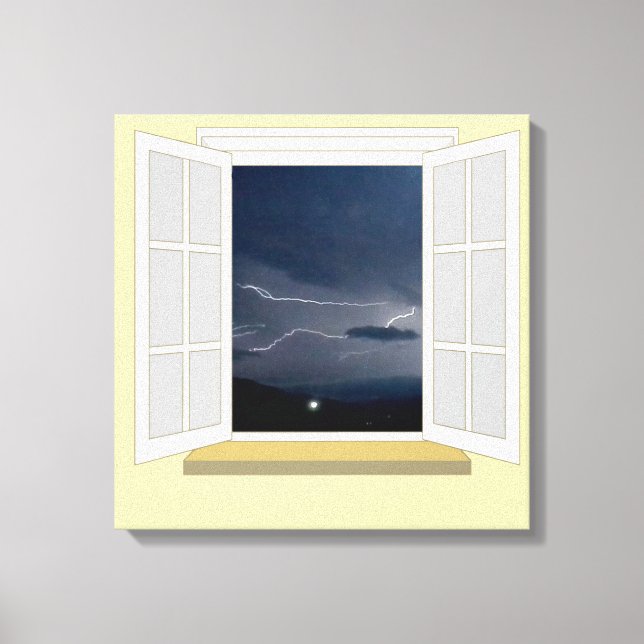 Blitzen durch ein Fenster Leinwanddruck (Vorderseite)