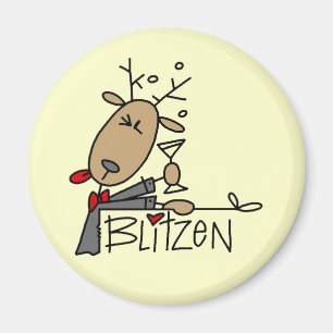 Blitzen Ren-Weihnachtst-shirts und -geschenke Magnet