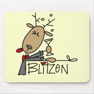 Blitzen-Rentier-T-Shirts und Geschenke Mousepad