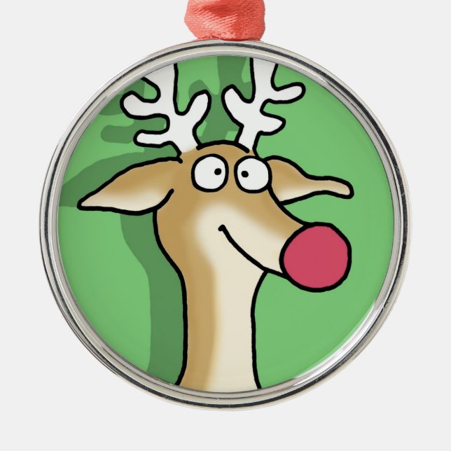 BLITZEN von Sandra Boynton Silbernes Ornament (Vorne)