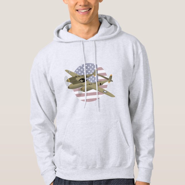 Blitzflugzeug WW2 P-38 Hoodie (Vorderseite)
