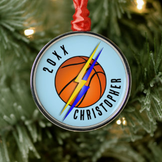 Blitzschlag Basketball Weihnachten Ornament Aus Metall