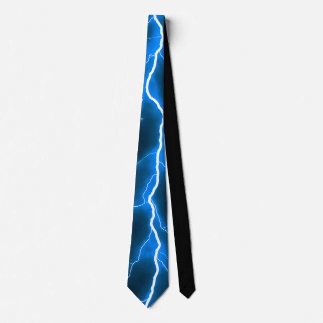 Blitzschlag - Blaue Nackenstange Krawatte (Vorderseite)