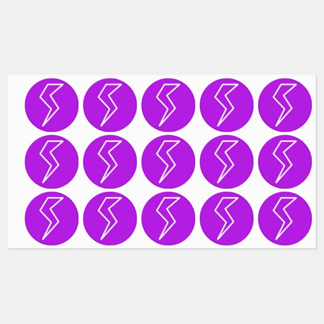 Blitzschlag Etiketten (Blatt)