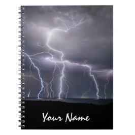 Blitzschlag Gewitter Schwarzes und Lila Foto Notizblock
