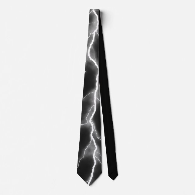 Blitzschlag - Grauer Neck Tie Krawatte (Vorderseite)