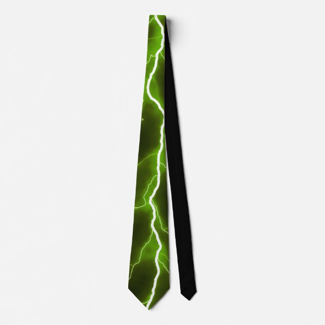 Blitzschlag - Neon Green Neck Tie Krawatte (Vorderseite)