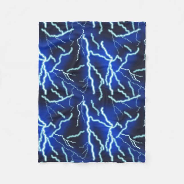 Blitzschlag-Strom-Gewitter-Nacht-Himmel Fleecedecke (Vorderseite)