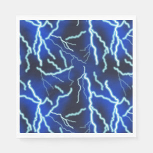 Blitzschlag-Strom-Gewitter-Nacht-Himmel Serviette