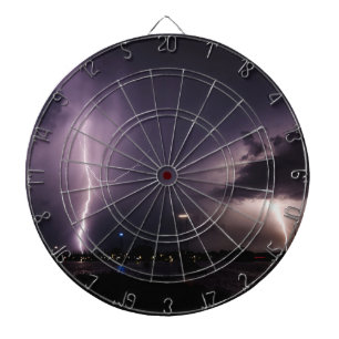 Blitzschlag über Hafen-Stadt Dartscheibe