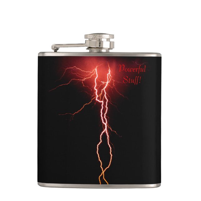 Blitzschlag Vinyl Wrapped Flask Flachmann (Vorderseite)