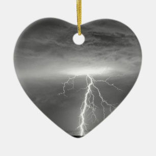 Blitzschläge, die dem Regen BWSC folgen Keramikornament