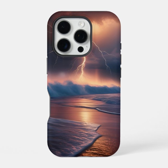 Blitzschlagstrand zwei iPhone 16 pro hülle (Rückseite)