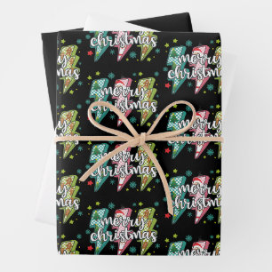 Blitzschnelles Frohes Weihnachtsfest Preppy Coquet Geschenkpapier Set
