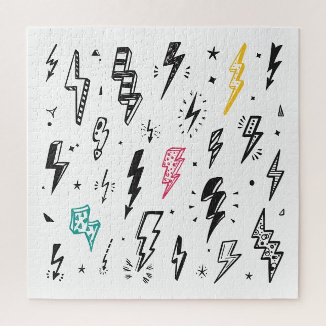 Blitzschrauben, handgezeichnet Doodle-Set. (Vertikal)