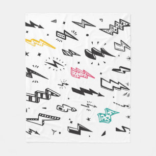 Blitzschrauben, handgezeichnet Doodle-Set. Fleecedecke
