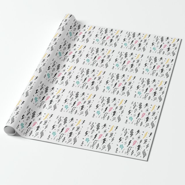 Blitzschrauben, handgezeichnet Doodle-Set. Geschenkpapier (Ungerollt)