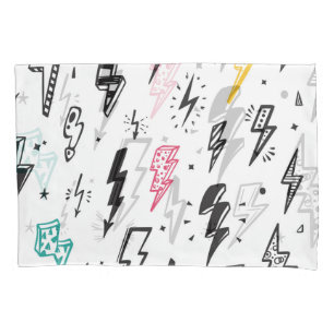 Blitzschrauben, handgezeichnet Doodle-Set. Kissenbezug