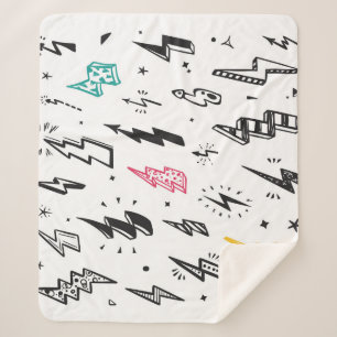 Blitzschrauben, handgezeichnet Doodle-Set. Sherpadecke