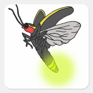 Blitzwanzenflug 2 beleuchtet quadratischer aufkleber
