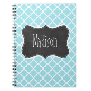 Blizzard Blau Vierpass; Vintage-Schultafel-Look Notizblock