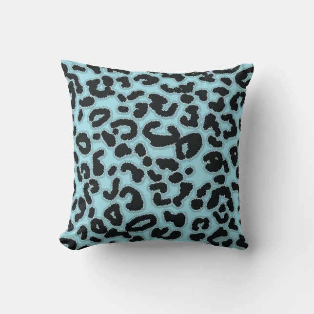 Blizzard Blue Leopard Animal Print Kissen (Vorderseite)