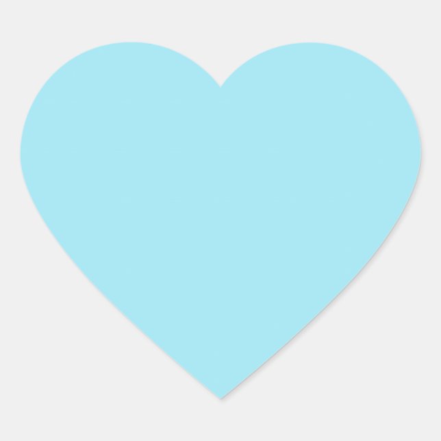 Blizzard Blue Solid Color Herz-Aufkleber (Vorderseite)
