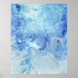 Blizzard-Kollektion - blau-weiß abstrakt Poster