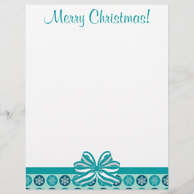 Blizzard Snowflakes Blue Christmas Letterhead (Vorderseite)