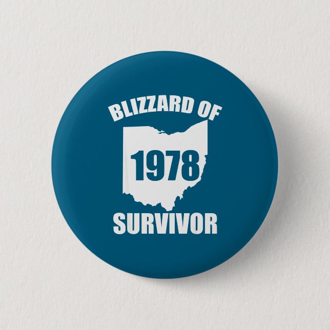 Blizzard von 1978 Überlebender Lustiger Ohio Winte Button (Vorderseite)
