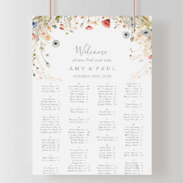 Blizzard-Wildblume-Alphabetisierungsdiagramm Poster