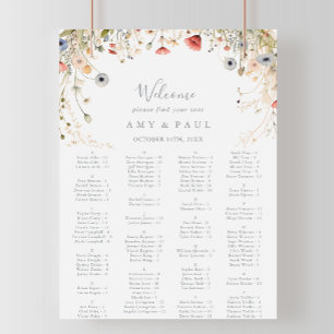 Blizzard-Wildblume-Alphabetisierungsdiagramm Poster